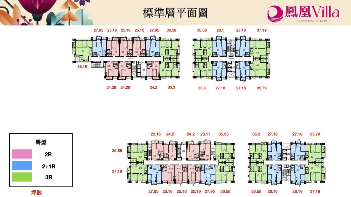 鳳凰Villa 標準層平面圖