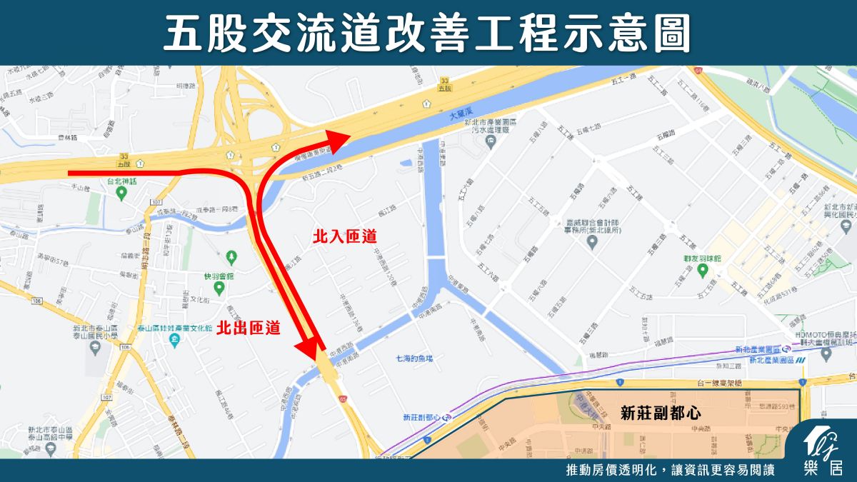 五股交流道改善工程示意圖