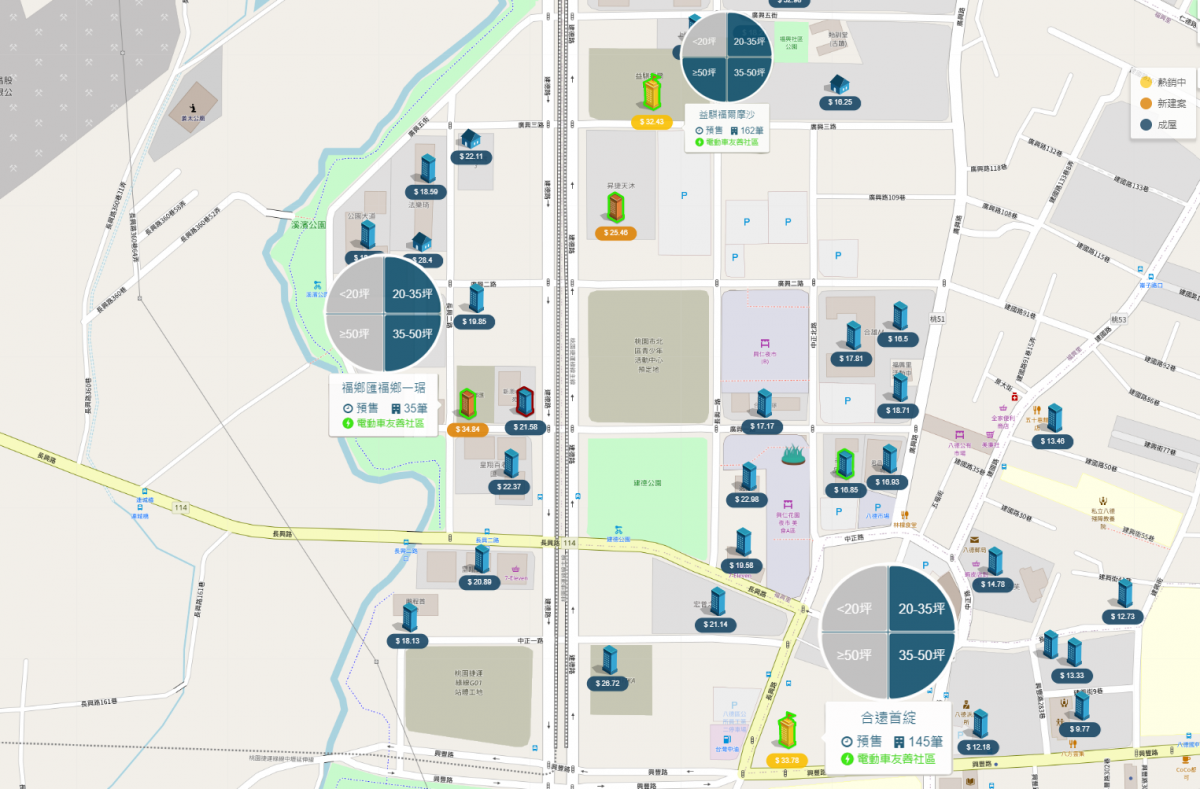 八德擴大重劃區 個案分布