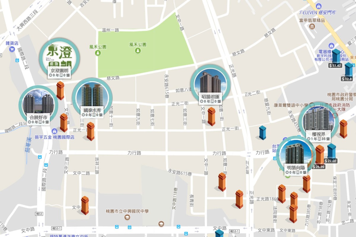 合展好市_實價登錄圖_中路2-3房