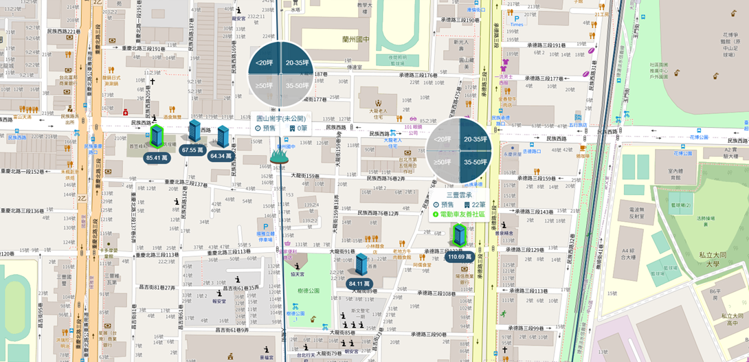 圓山區域建案圖