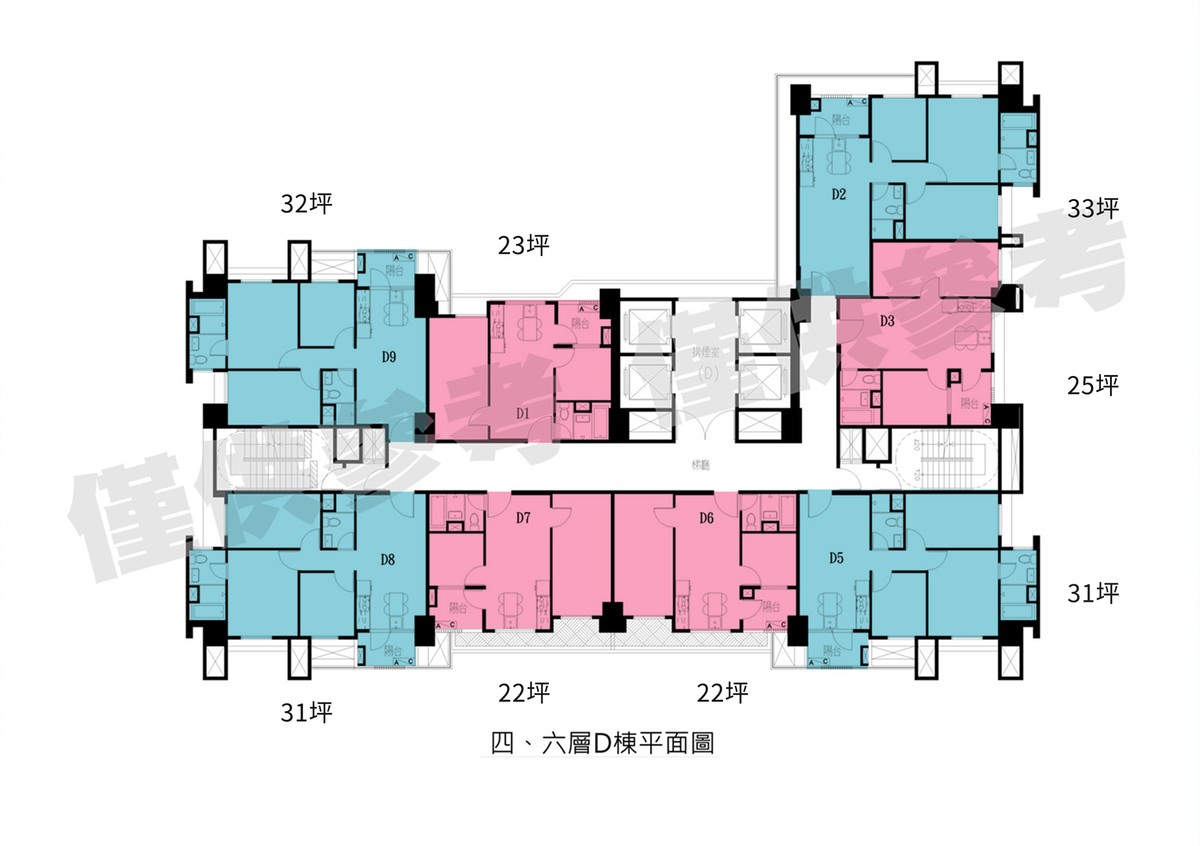 夢幻誠D棟標準層平面圖