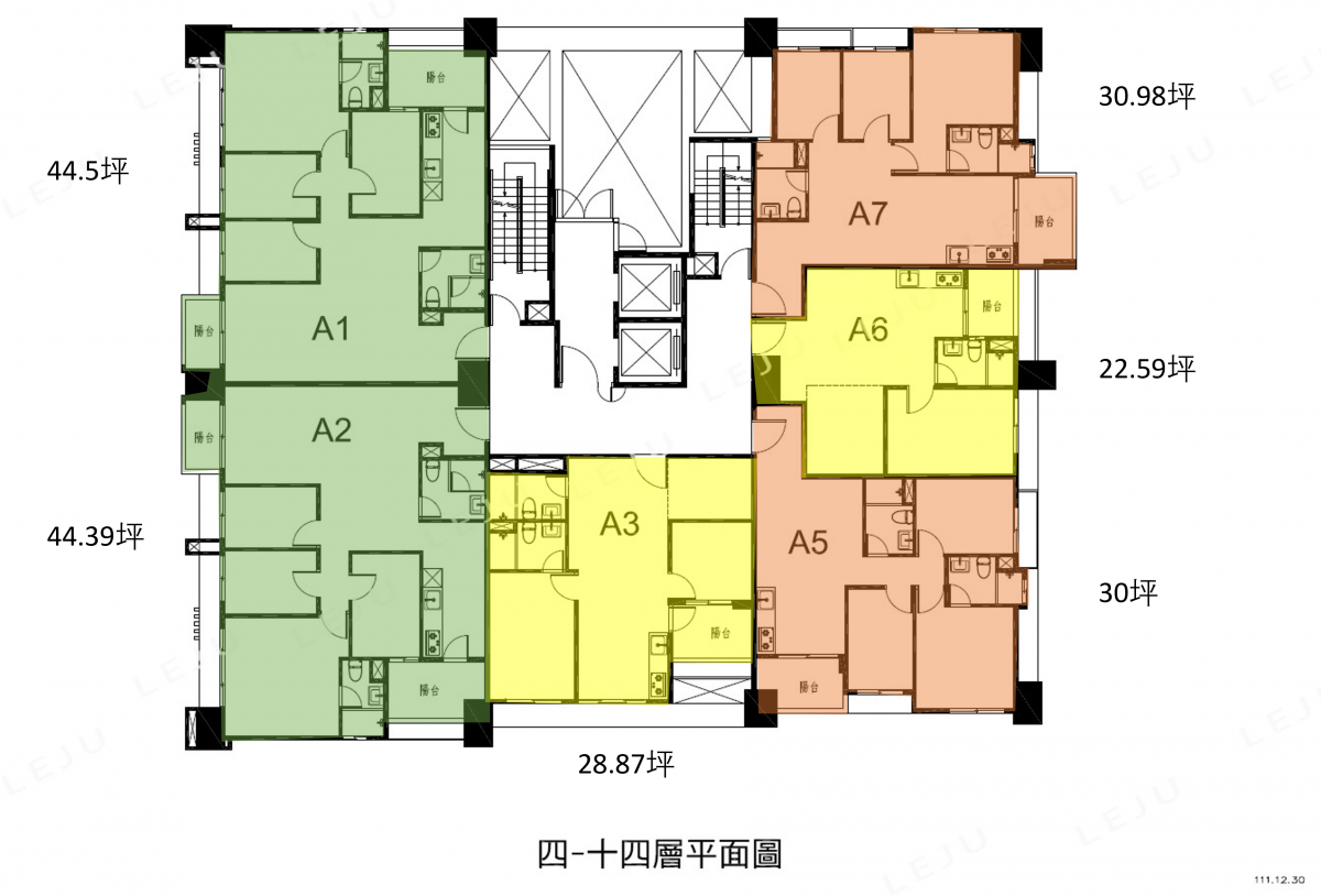 家泰豐澤 4-14F標準層平面圖