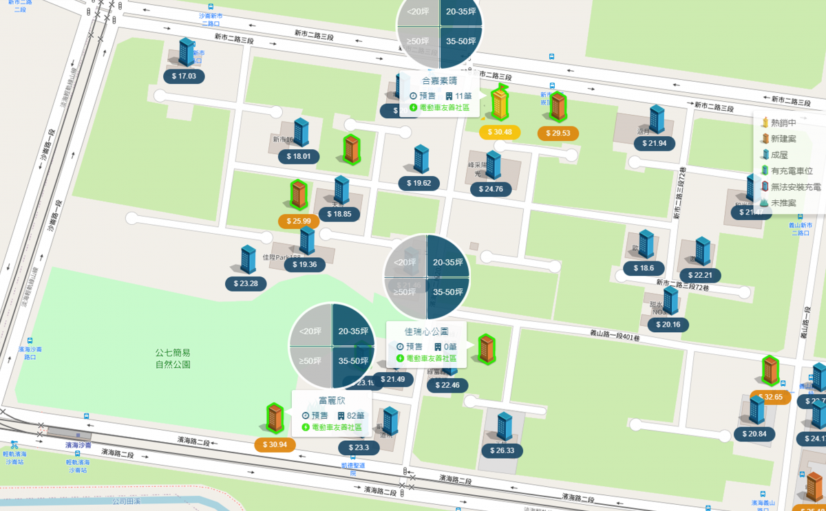 佳瑞心公園 周邊建案比較圖