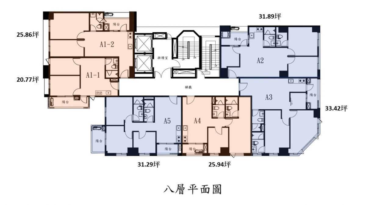 城中京湛  8樓平面圖