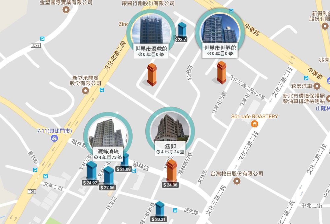 林口_世界市_林口後段實價登錄圖