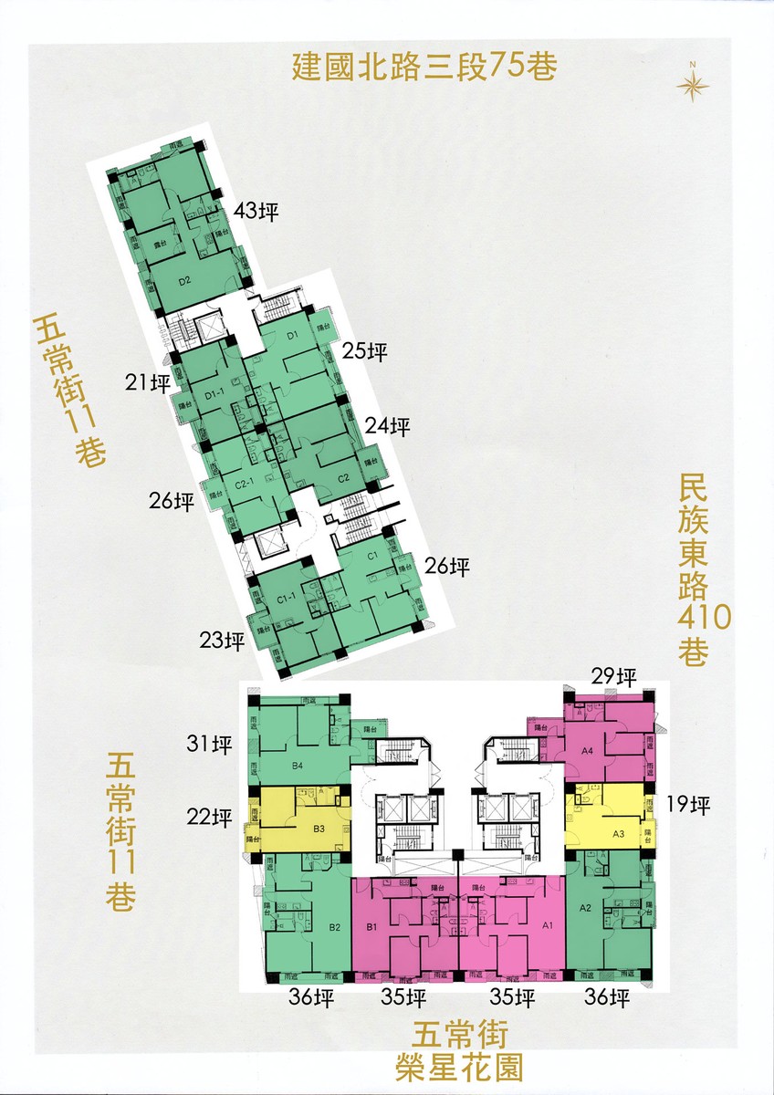 榮耀之星標準層平面圖