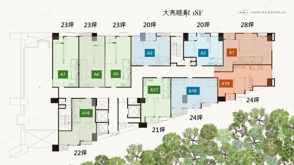 大亮睦粼標準層平面圖
