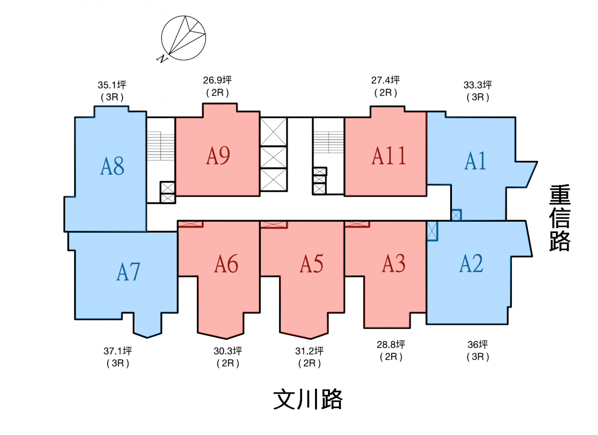 鑫悅 標準層平面圖