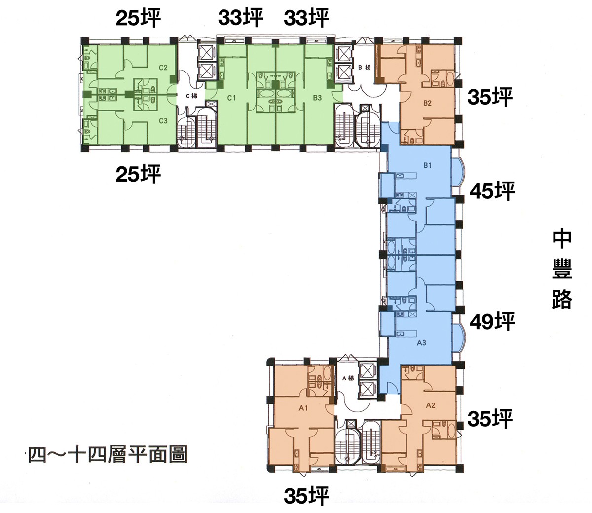 宜雄丰賦標準層平面圖