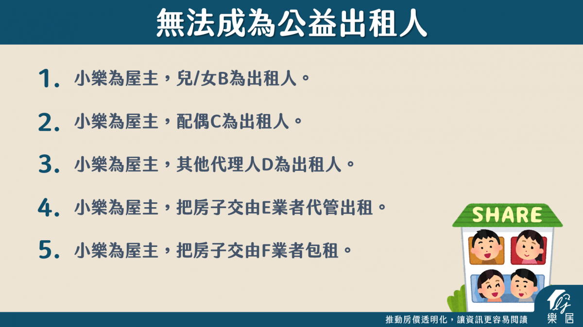 無法成為公益出租人