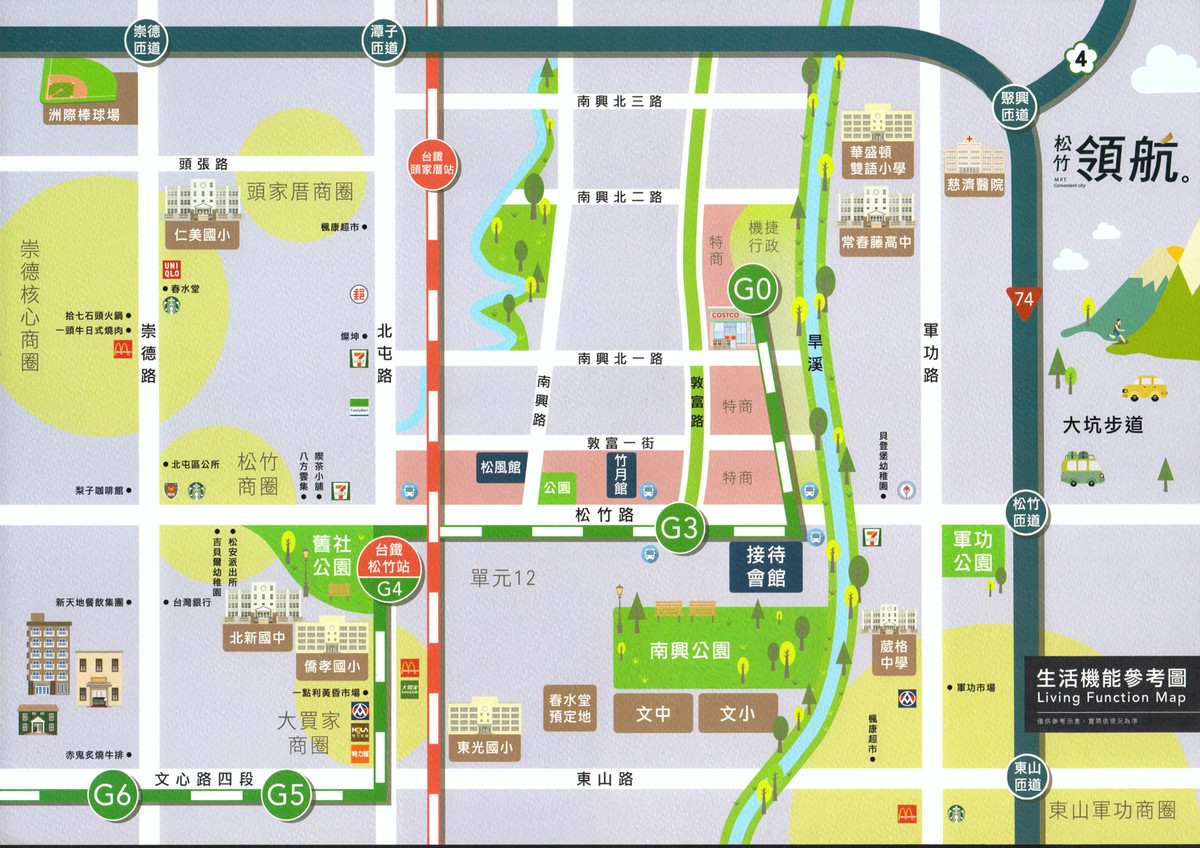 松竹領航松風館生活機能圖