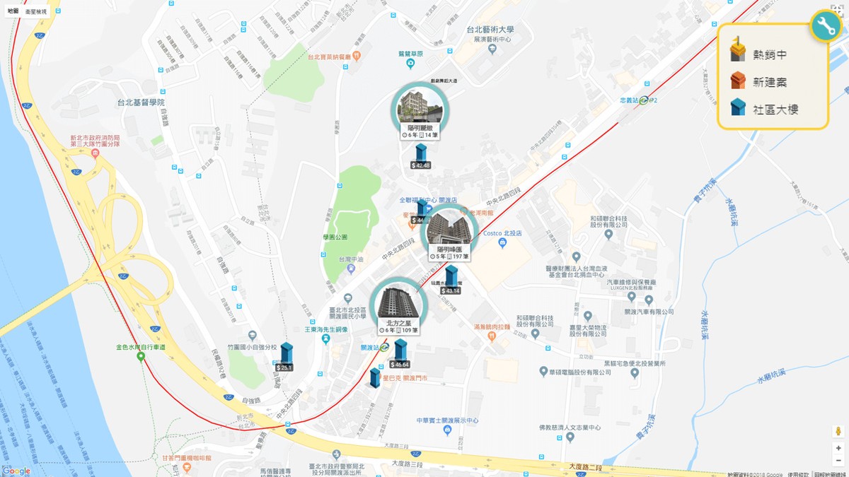 關渡捷運站週邊個案