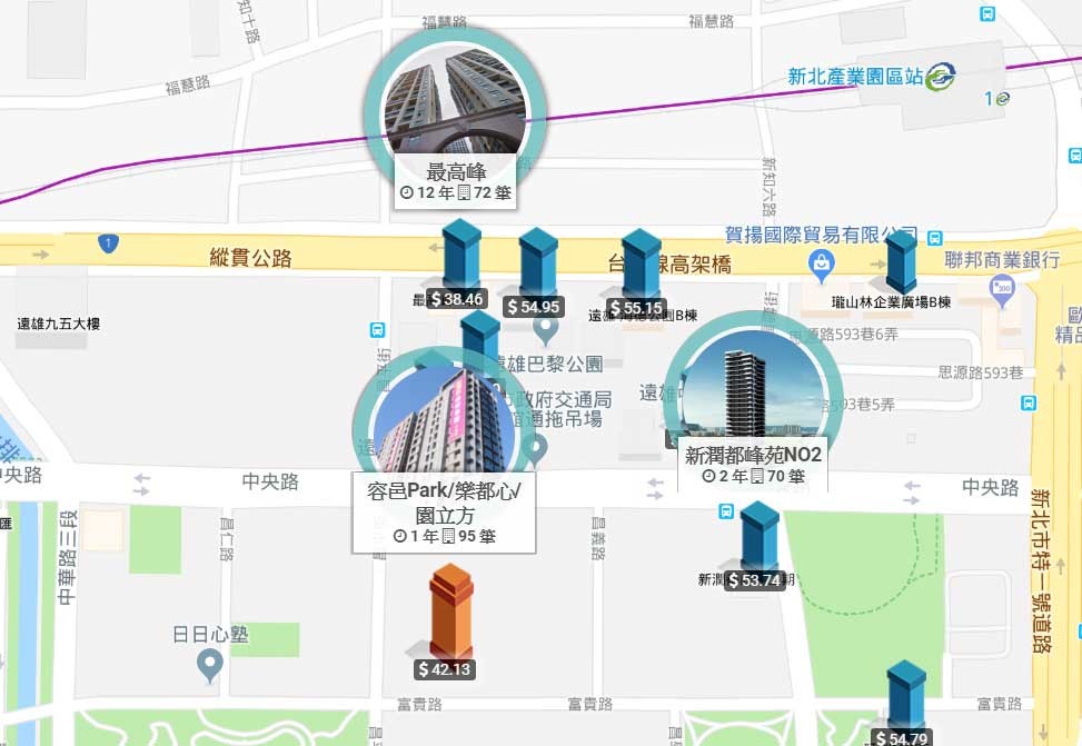 麗寶ALL-IN-ONE_新北產業園區站實價登錄圖