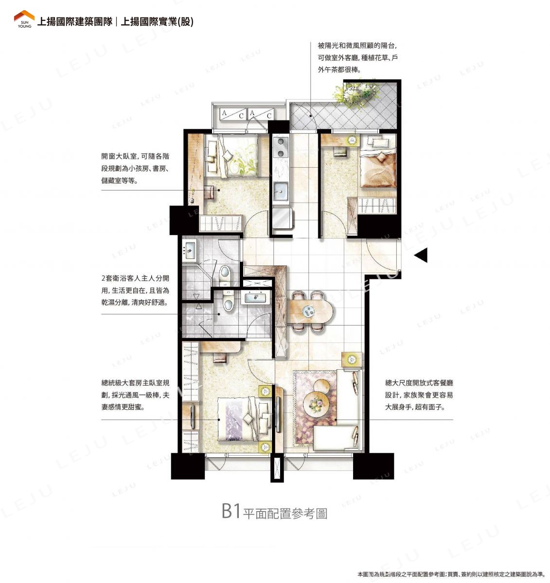 B1戶3房38坪傢配圖
