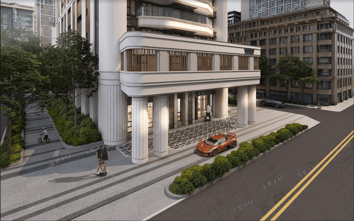 聯上鉑金 飯店式迴車廣場 3D公設示意圖