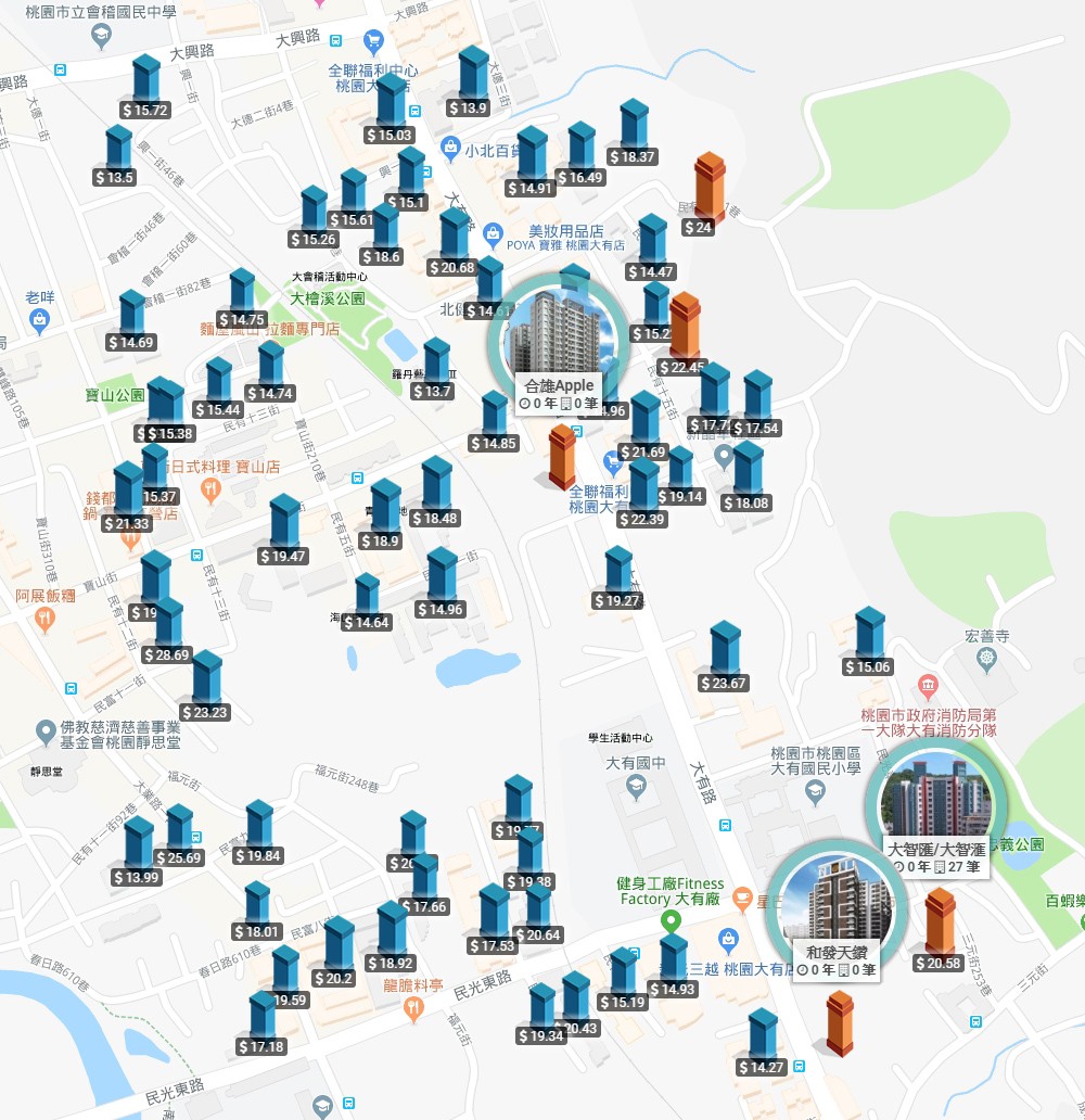 合雄Apple實價登錄比較-大有路後段個案