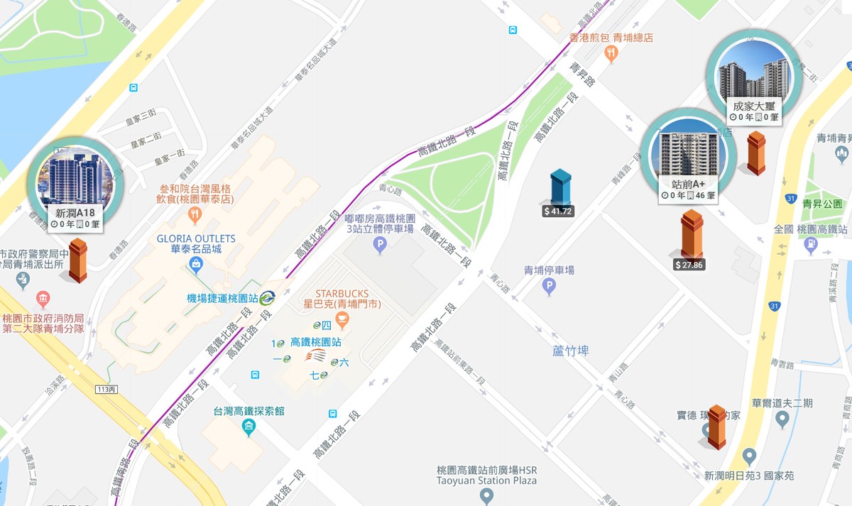 成家大璽實價登錄比較_A18站區域個案