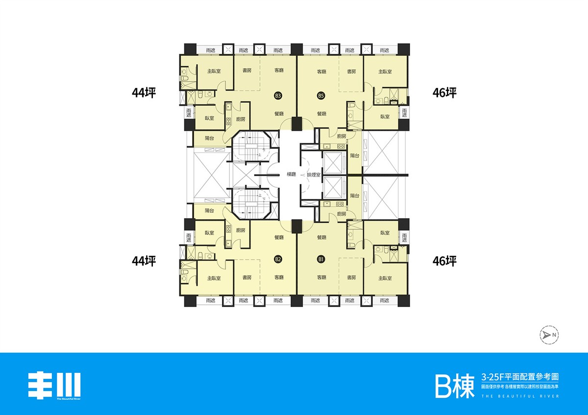 漢皇丰川_B棟標準層平面圖