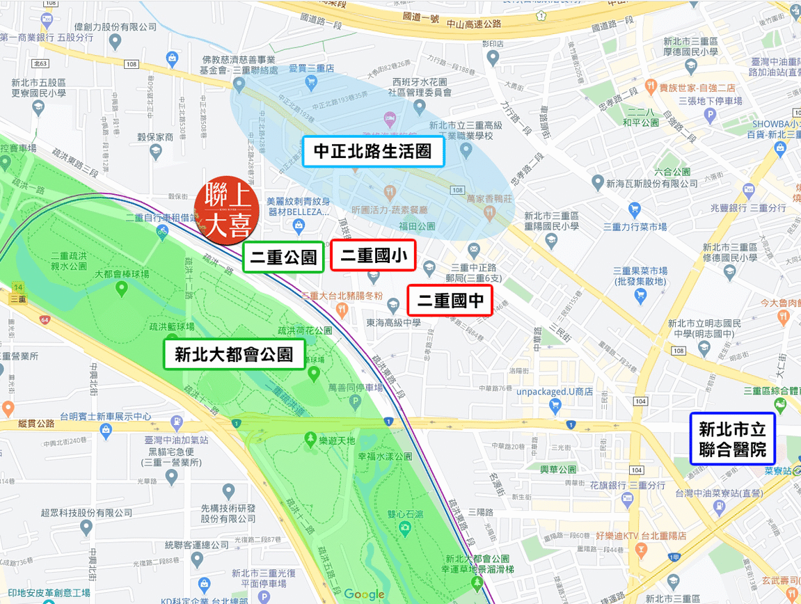 聯上大喜生活機能圖