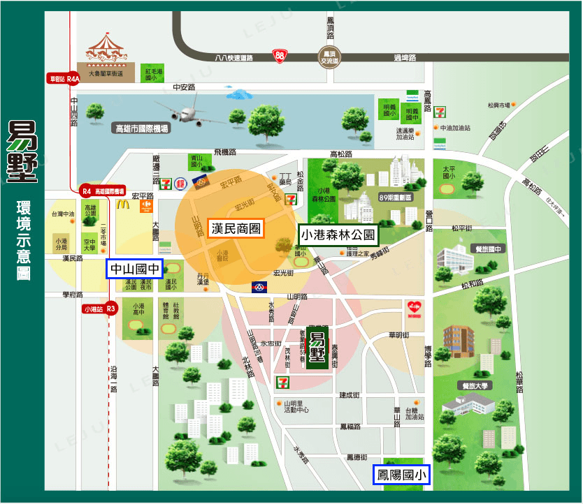 原境易墅生活機能圖