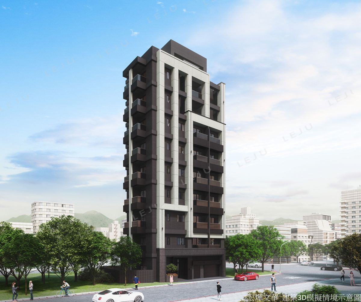 宏燁文華建築3D模擬情境示意圖