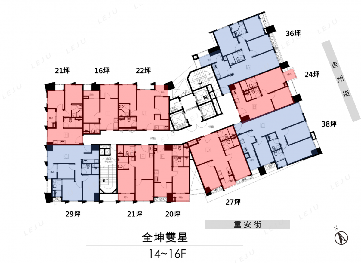 全坤雙星標準層平面圖