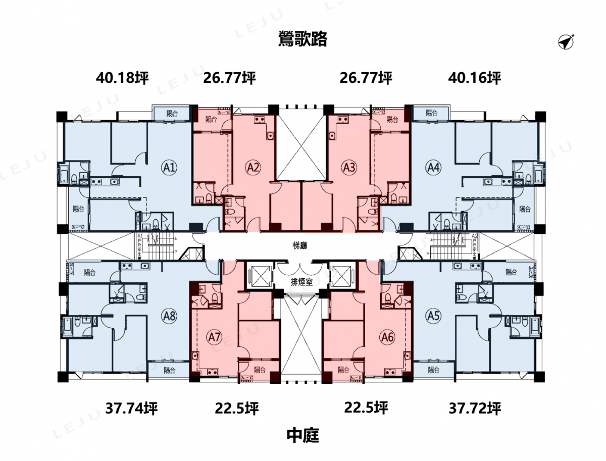 四季琢硯A棟標準層平面圖